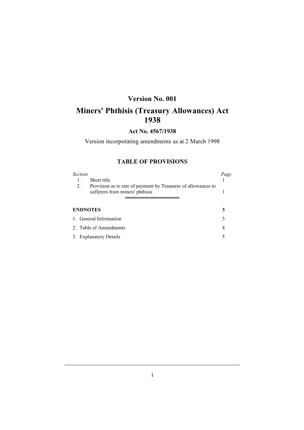 Miners' Phthisis (Treasury Allowances) Act 1938