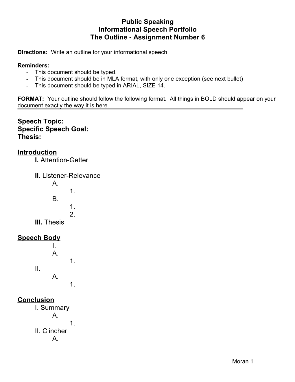 The Outline - Assignment Number 6