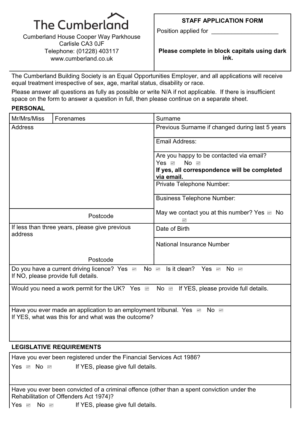 Staff Application Form s1