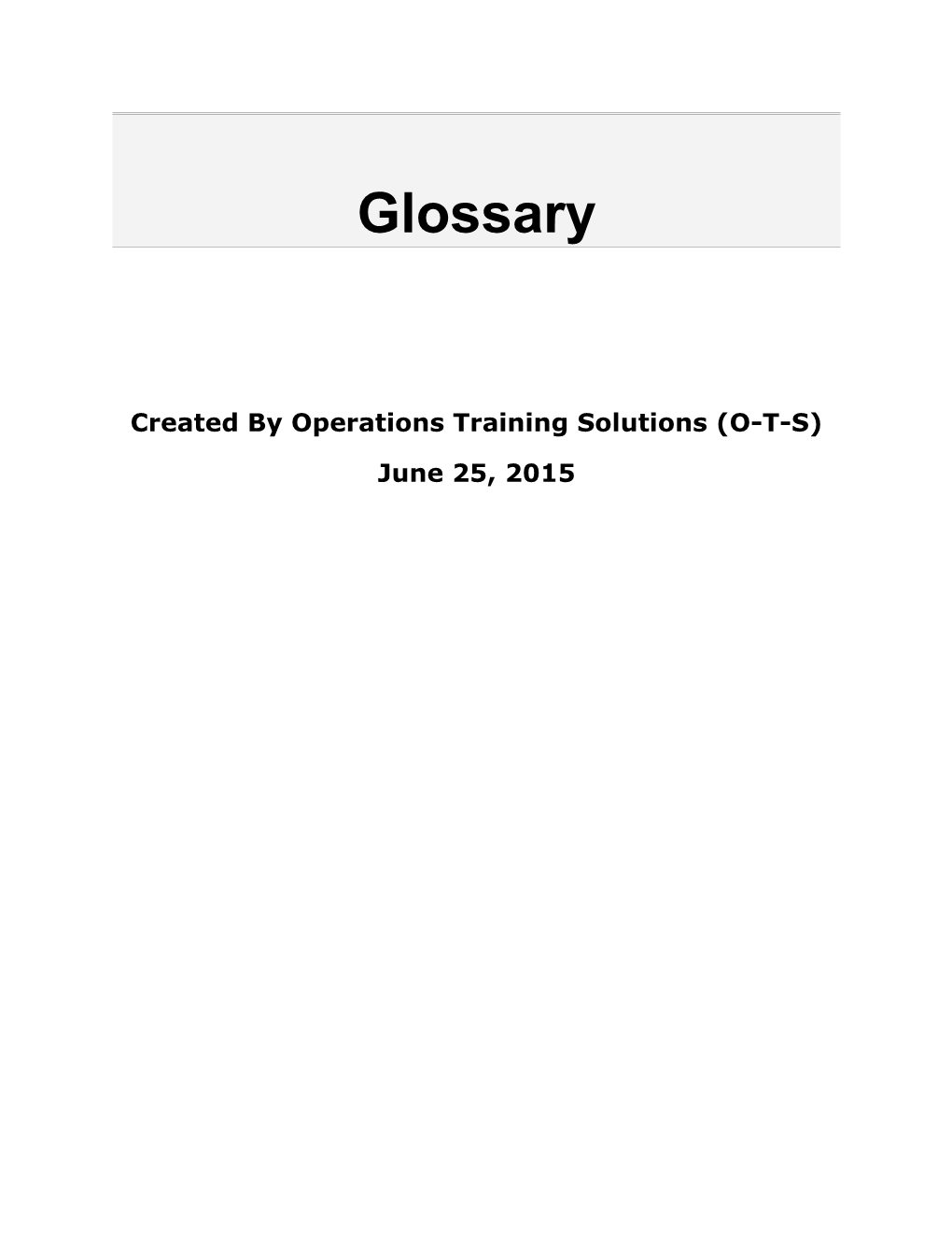 Glossary Dynamics of Disturbance