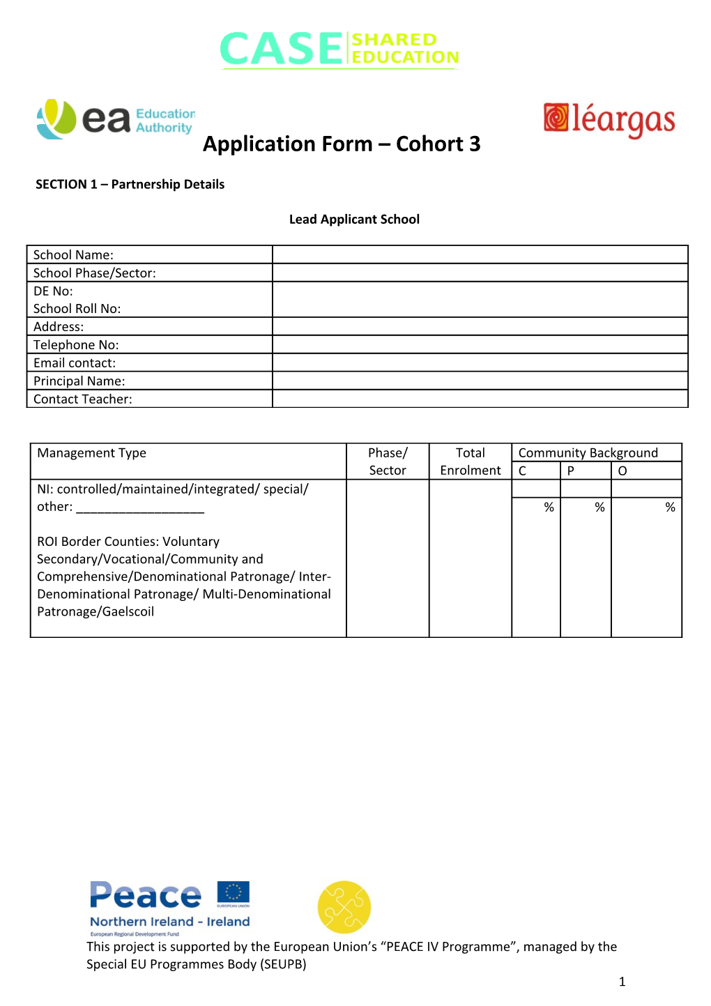 Application Form Cohort 3