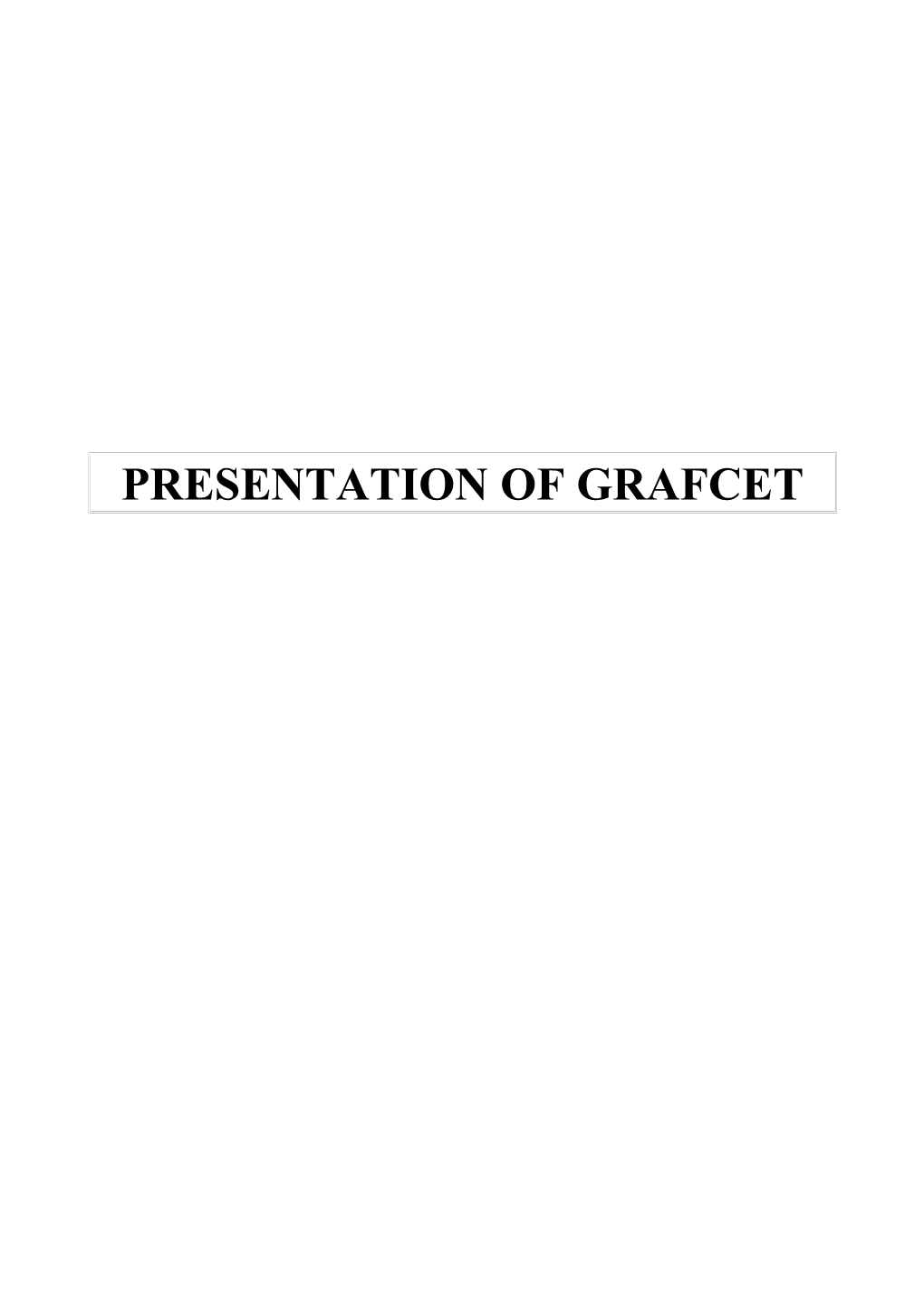 Presentation of Grafcet