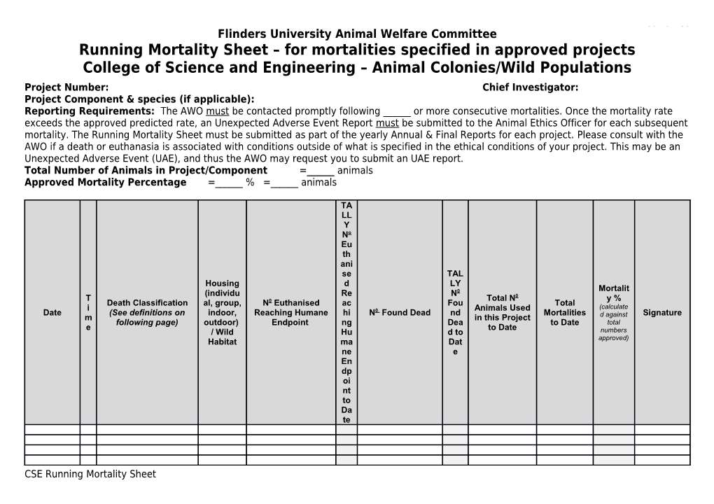 Flinders University Animal Welfare Committee