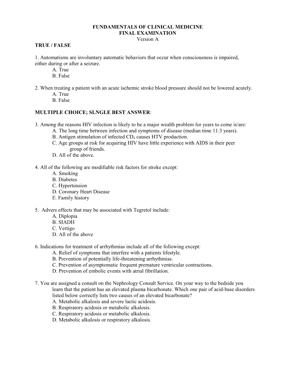 Fundamentals of Clinical Medicine