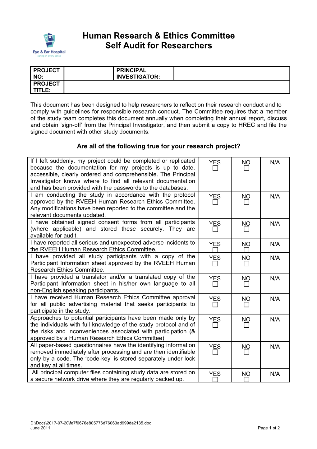 Human Research & Ethics Committee