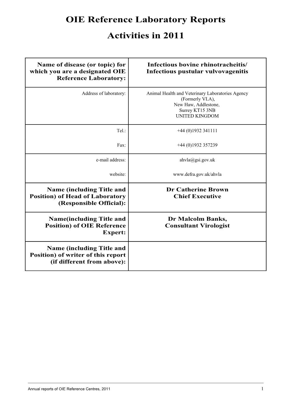 OIE Reference Laboratory Reports s11