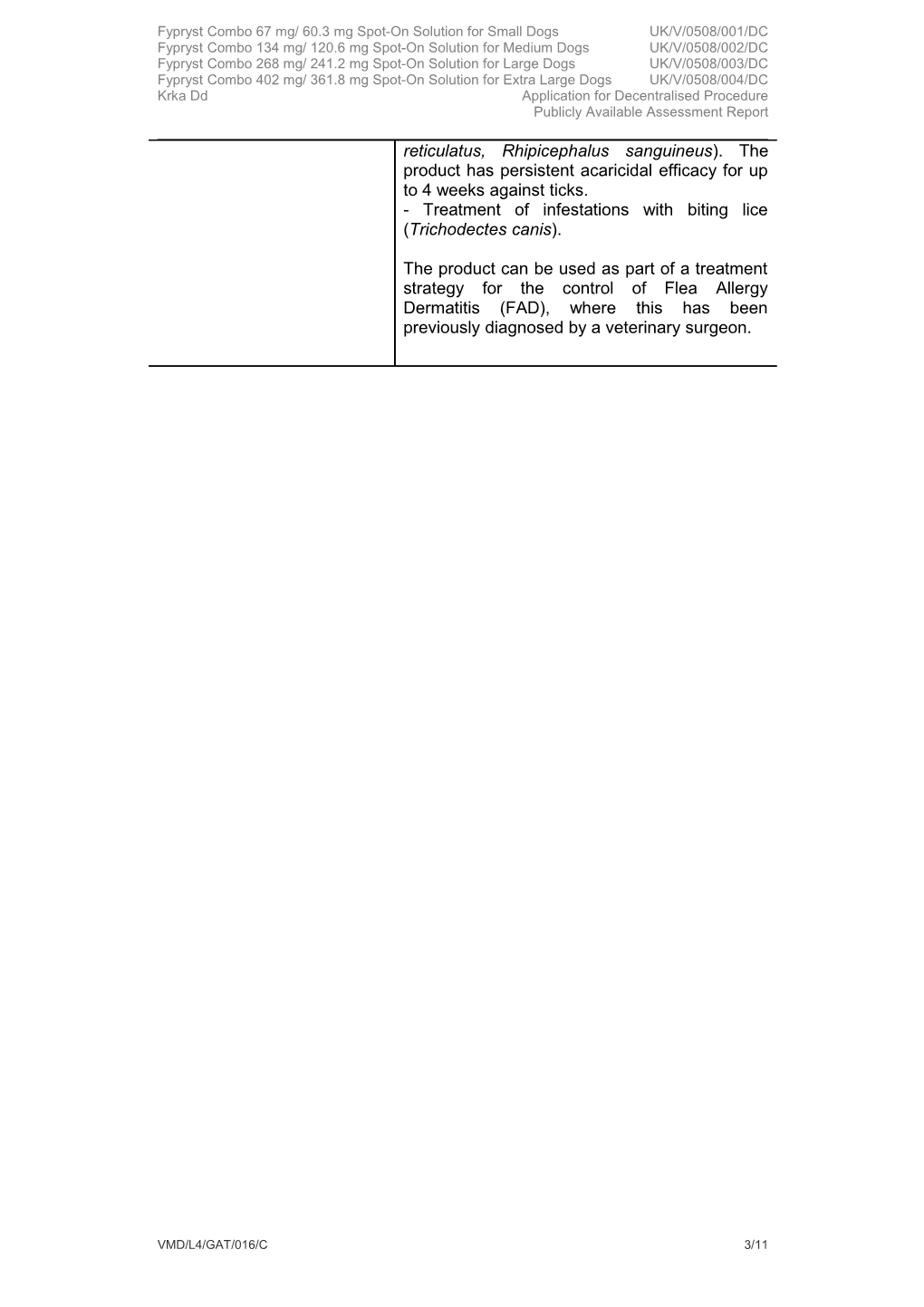 Publicly Available Assessment Report for a Veterinary Medicinal Product s3