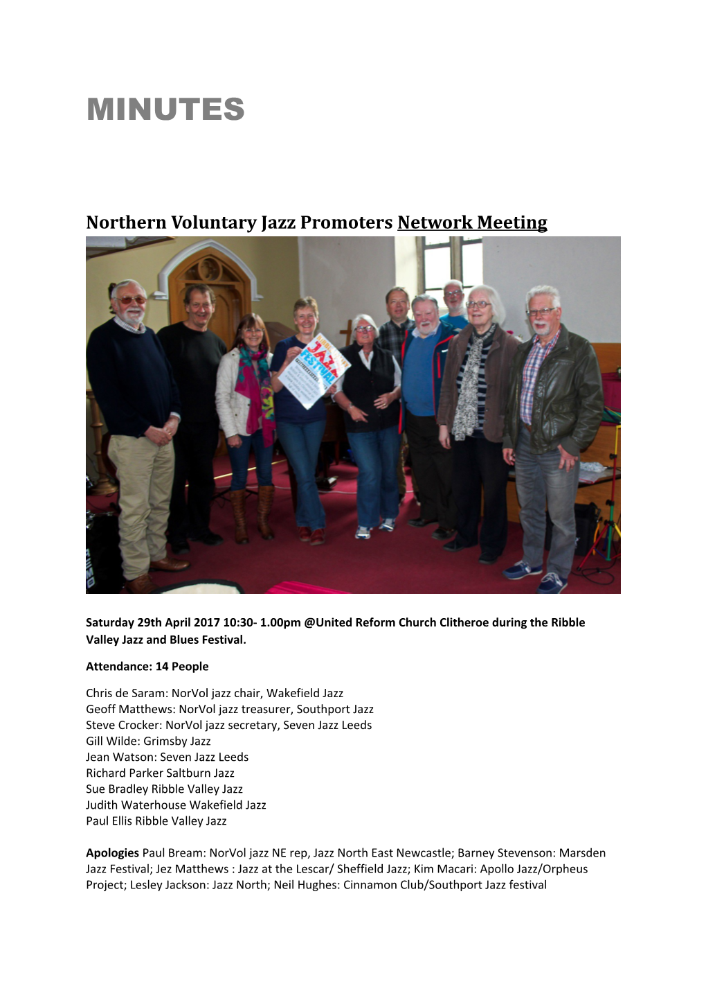 Northern Voluntary Jazz Promoters Network Meeting