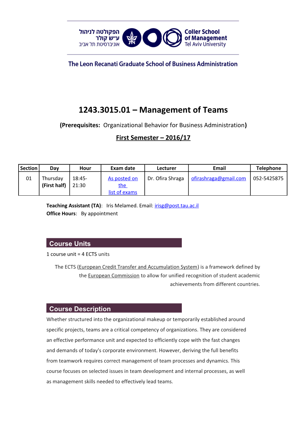 1243.3015.01 Management of Teams