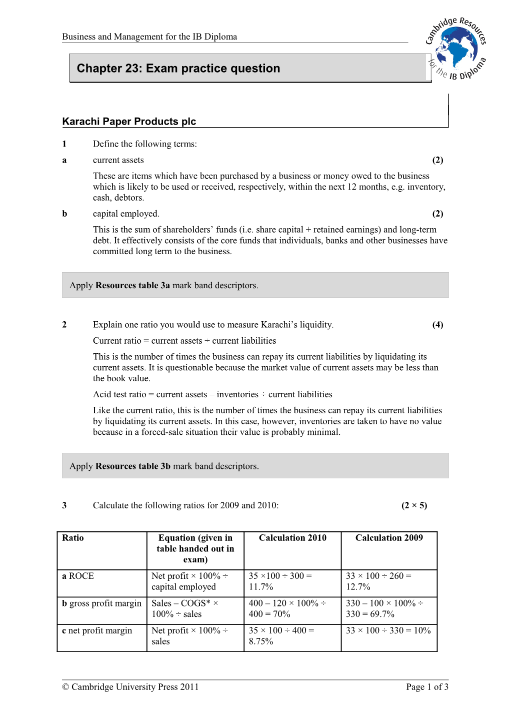 Extension Worksheet Topic 6 s9