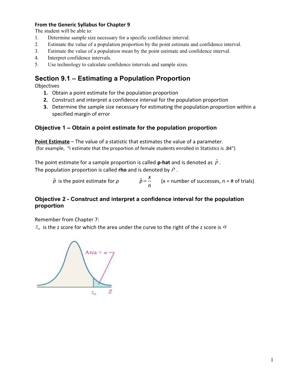 From the Generic Syllabus for Chapter 9