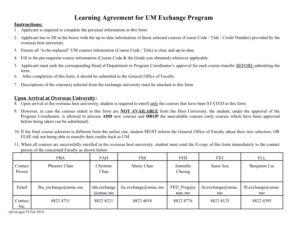 IB Students Abroad Course Selection Report