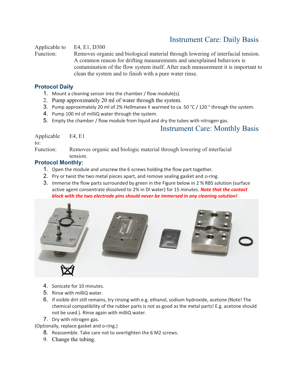 Instrument Care: Daily Basis