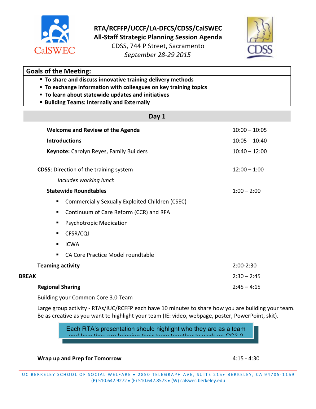 Standardized Core Curriculum Advisory Committee Meeting 9-21-00