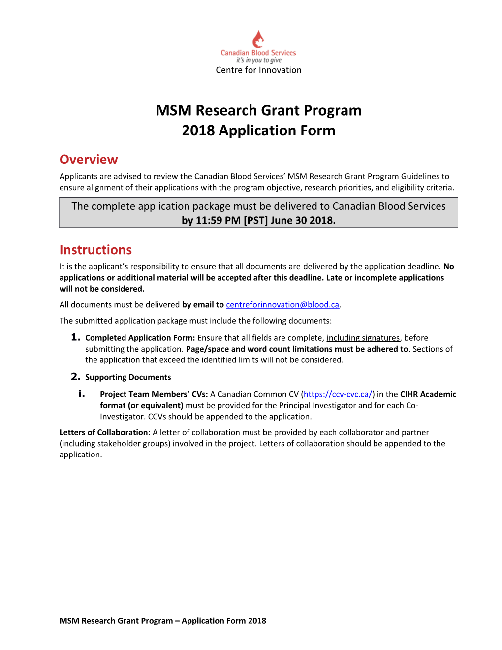 MSM Research Grant Program
