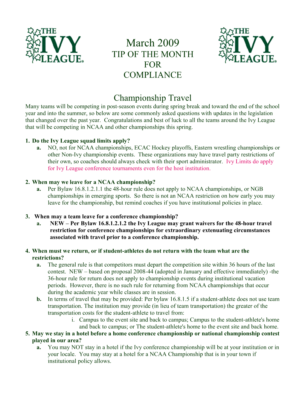 Tip of the Month for Coaches