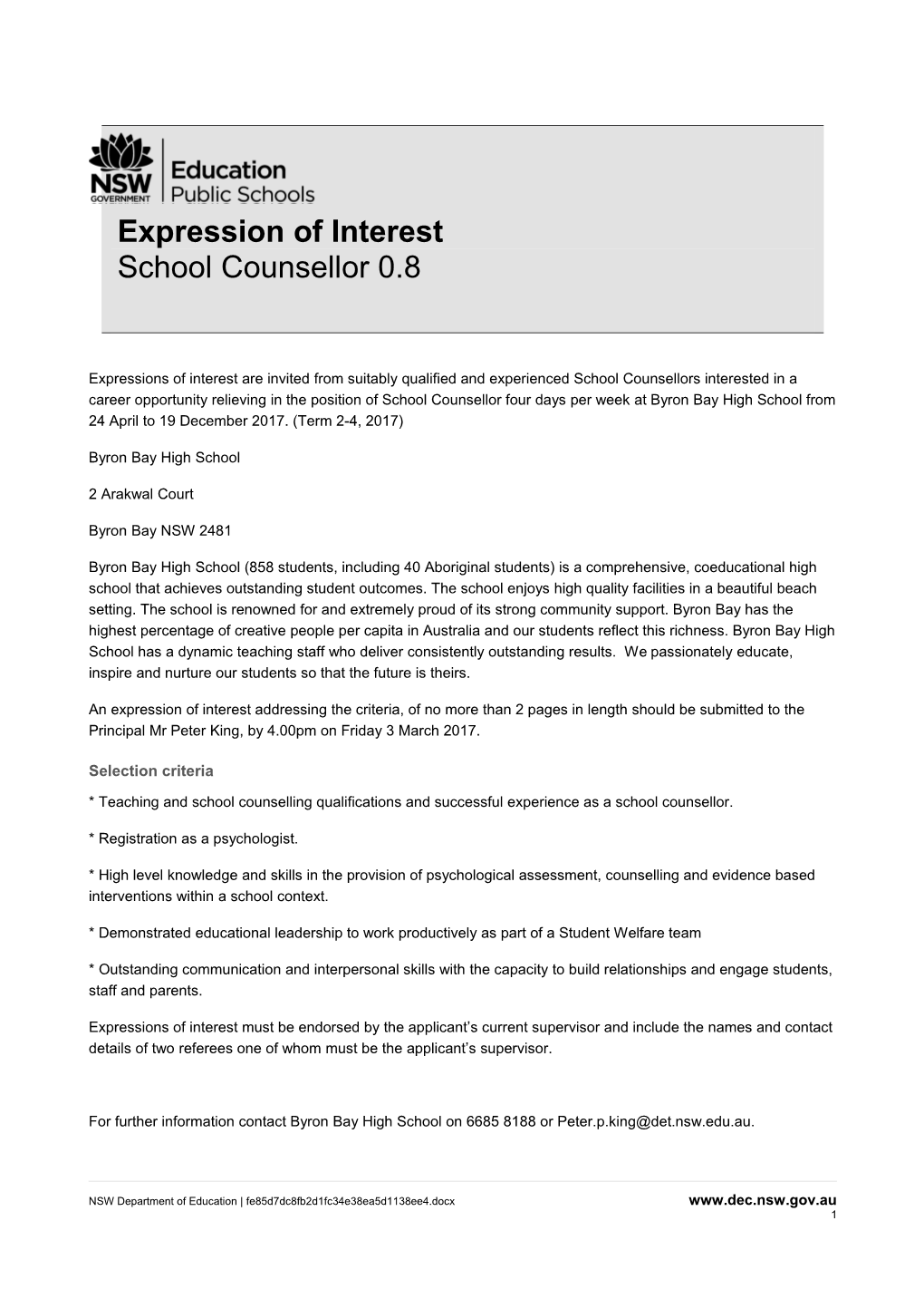 Expression of Interest s12