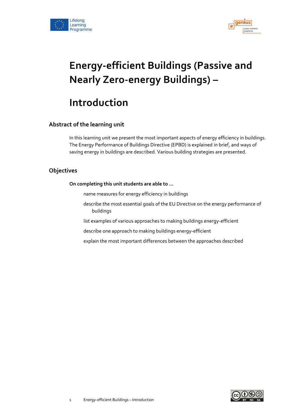 Energy-Efficient Buildings (Passive and Nearly Zero-Energy Buildings)