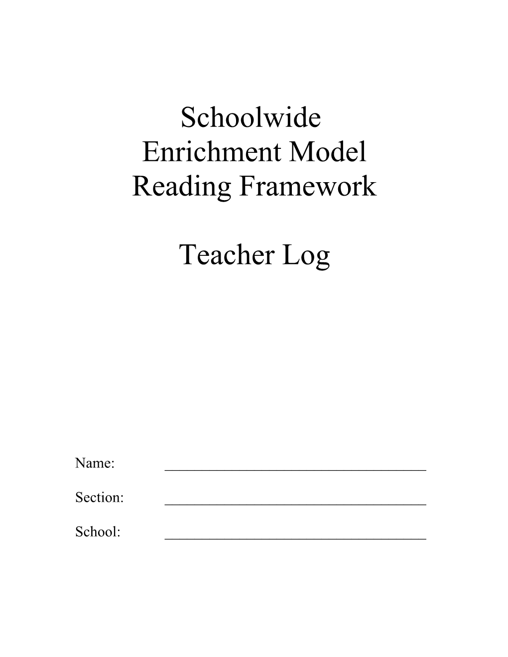 Schoolwide Enrichment Model-Reading