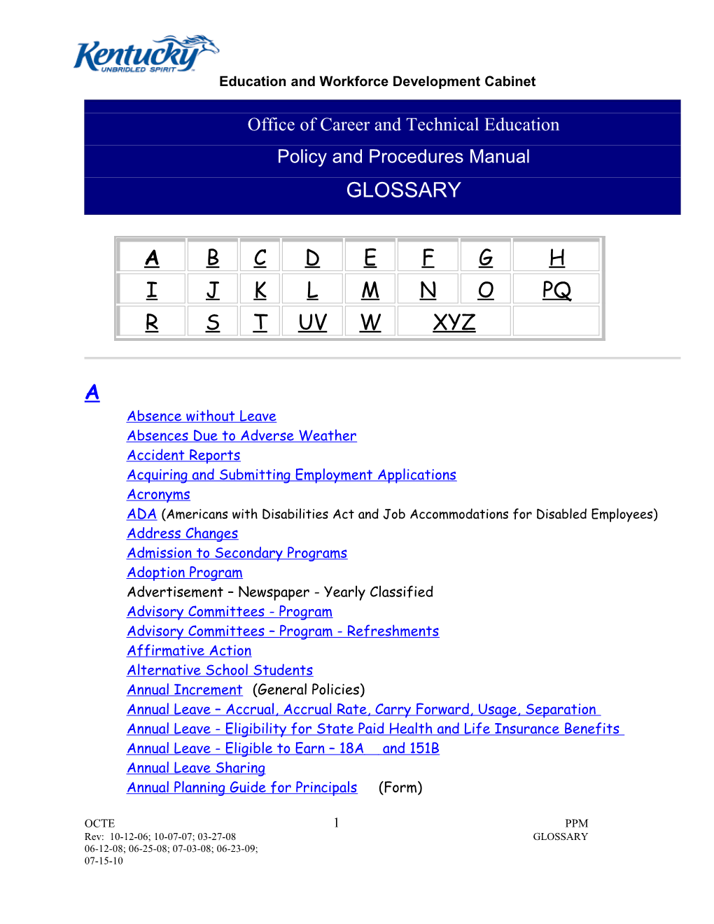 Education and Workforce Development Cabinet