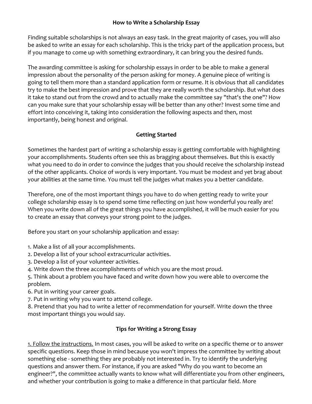 How to Write a Scholarship Essay