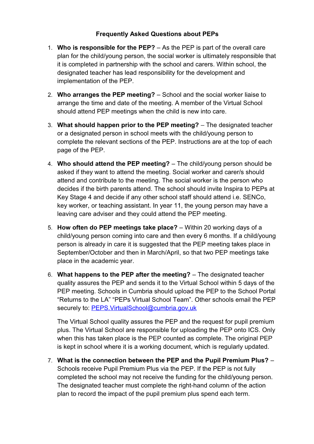 Frequently Asked Questions About Peps