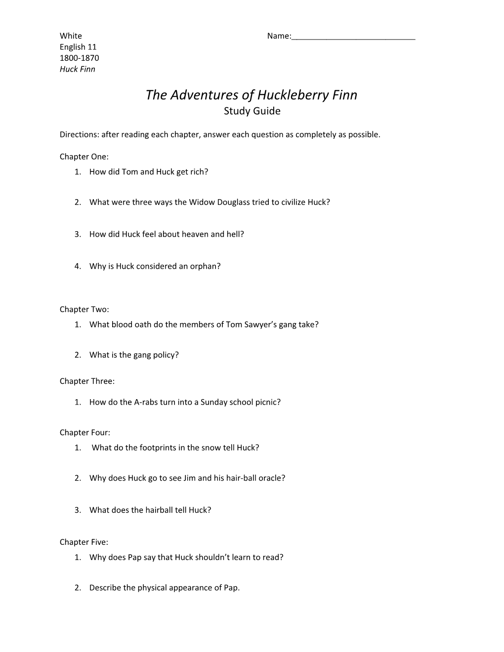 The Adventures of Huckleberry Finn s2