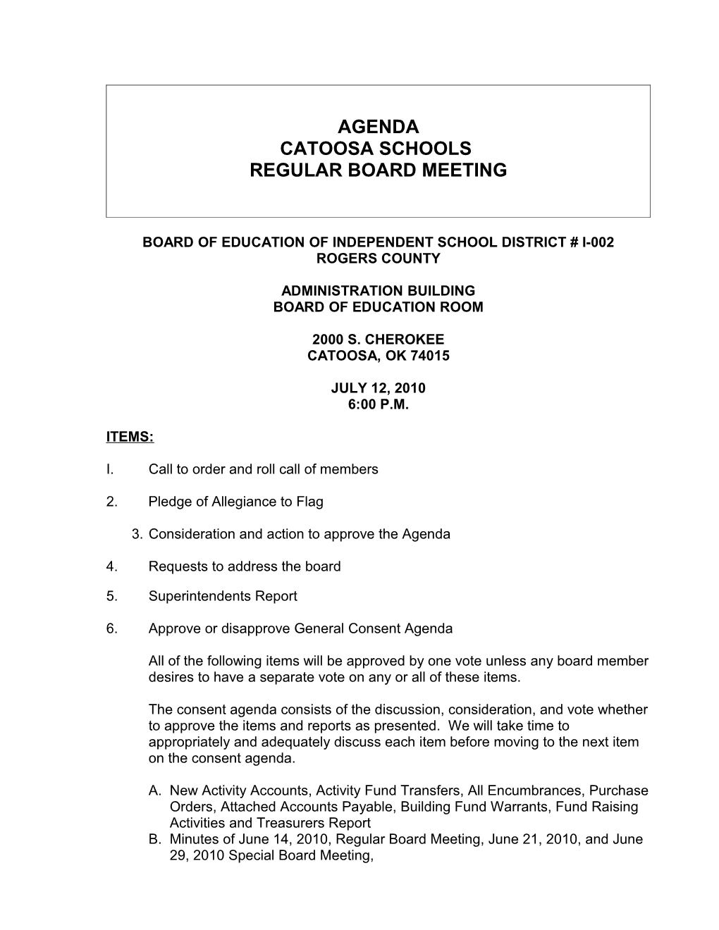 Board of Education of Independent School District # I-002 s1