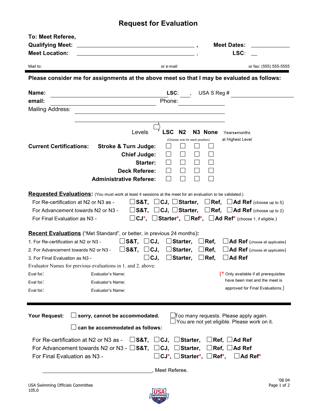 Request for Evaluation