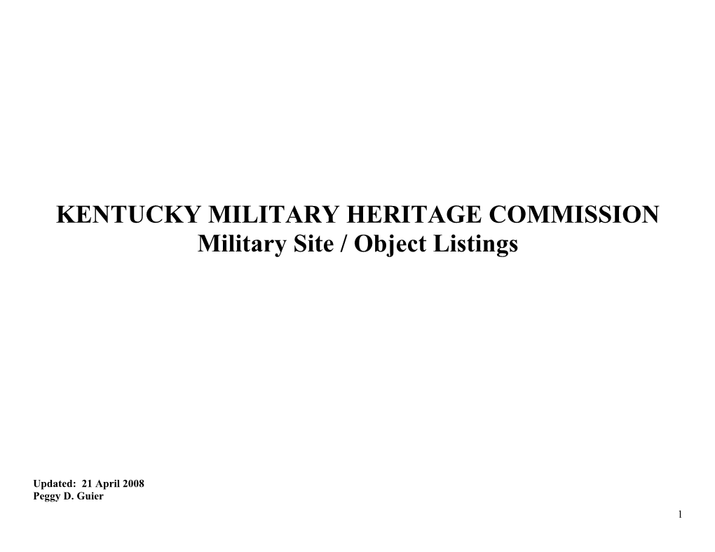 Kentucky Military Heritage Commission