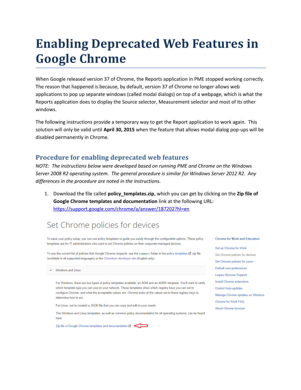 Enabling Deprecated Web Features in Google Chrome