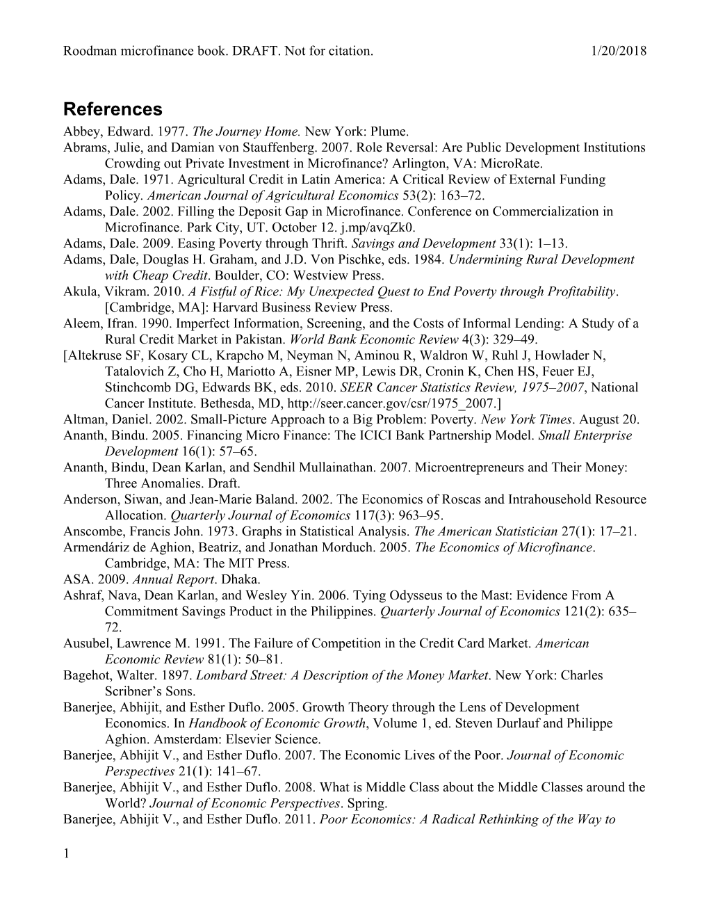 Roodman Microfinance Book. DRAFT. Not for Citation. 4/29/2011