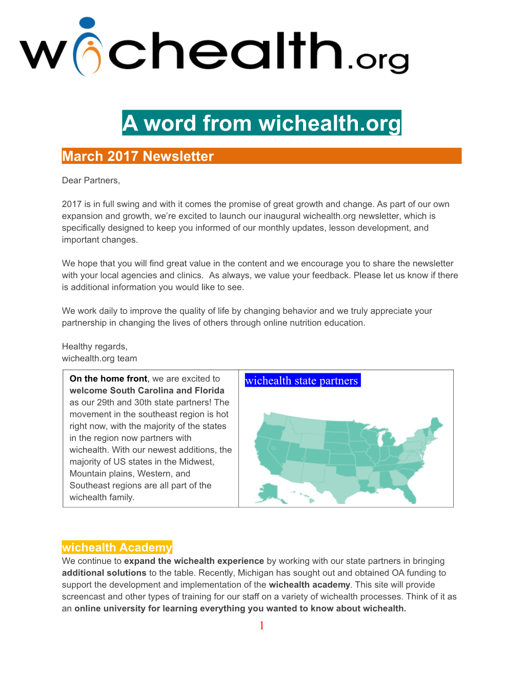A Word from Wichealth.Org