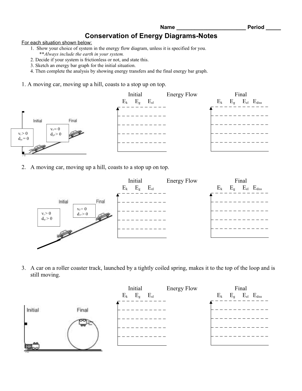 Conservation of Energy Diagrams-Notes