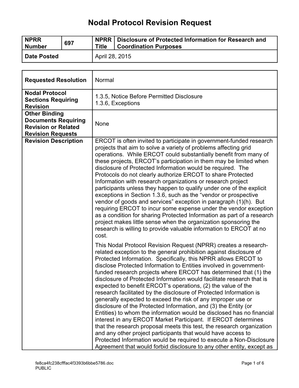 Nodal Protocol Revision Request s8