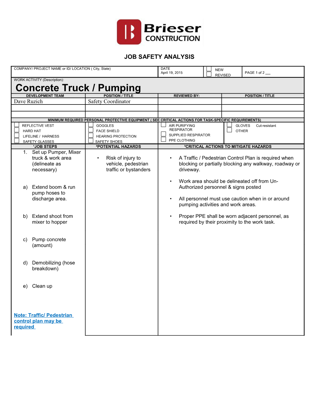 Job Safety Analysis s17