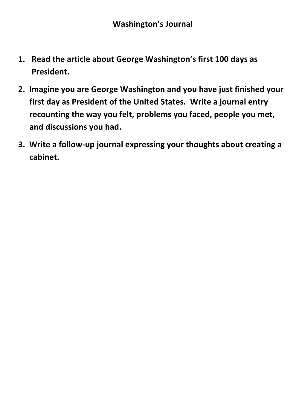 Washington S Journal