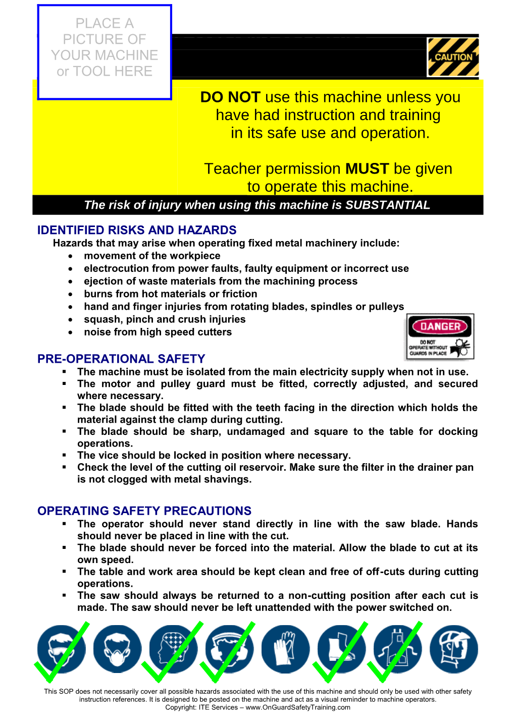 Safety Operating Procedure s10