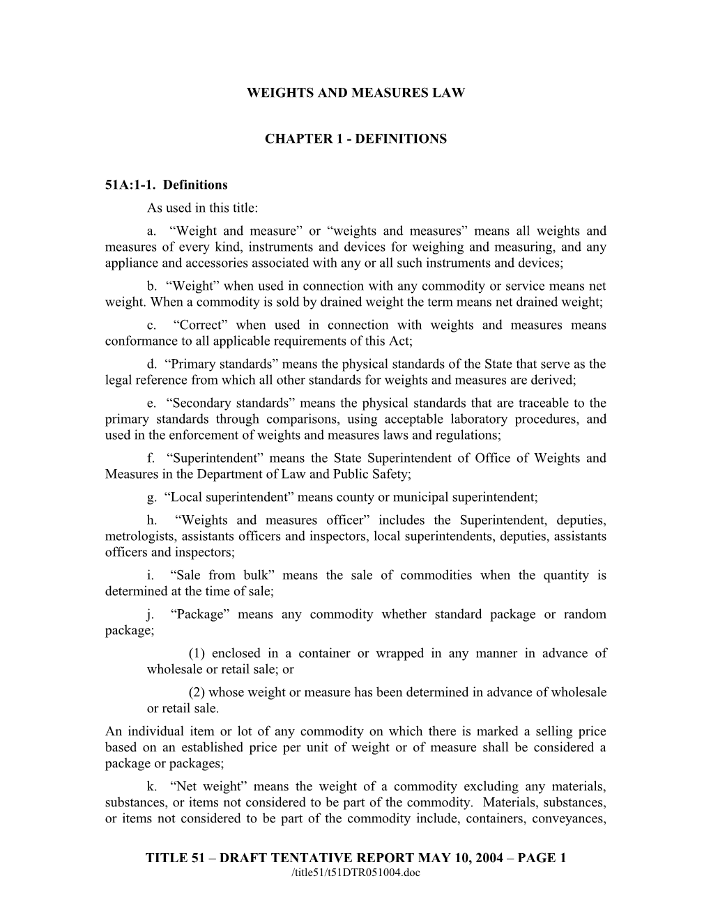 Weights and Measures Law