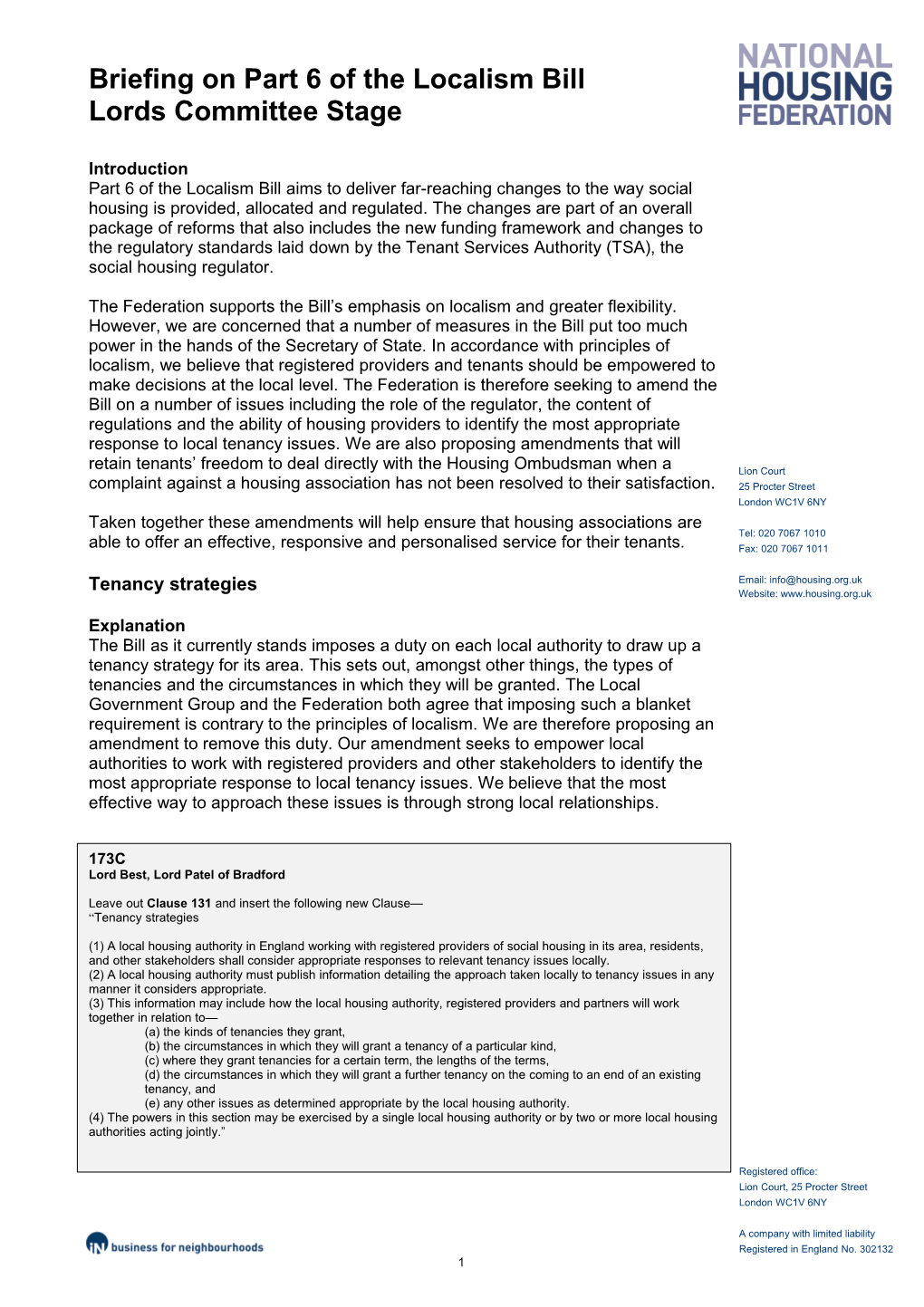 Part 6 of the Localism Bill Aims to Deliver Far-Reaching Changes to the Way Social Housing