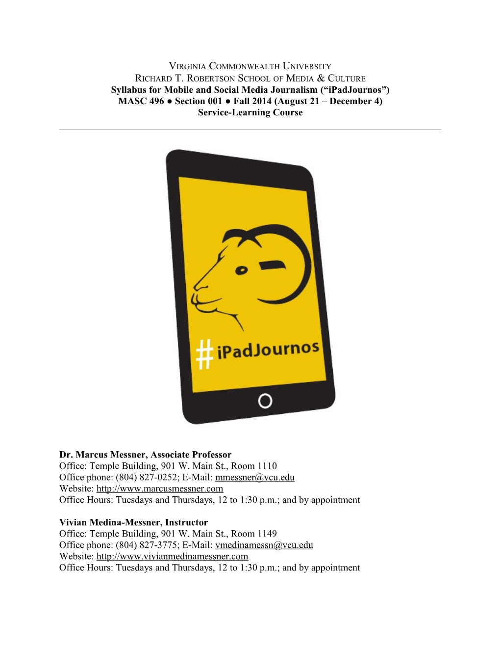 Syllabus for Mobile and Social Media Journalism ( Ipadjournos )