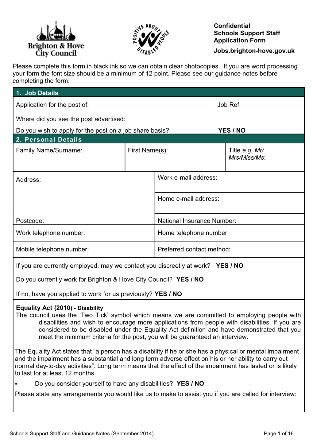 Schools Support Application Form with RM Form and Guidance Notes