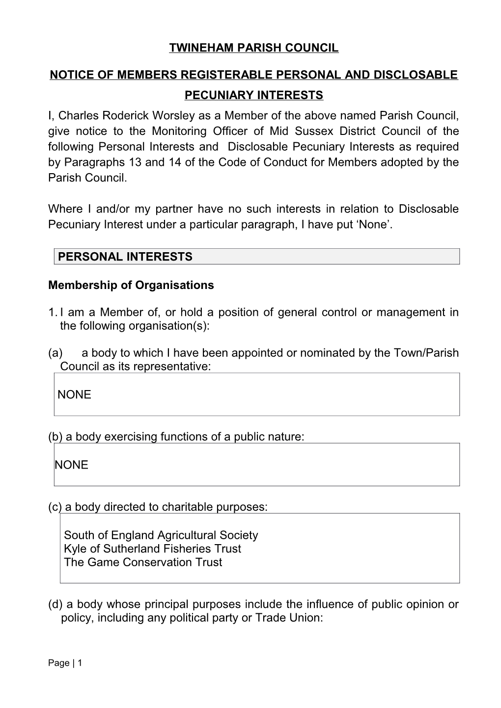 Register of Interests s2