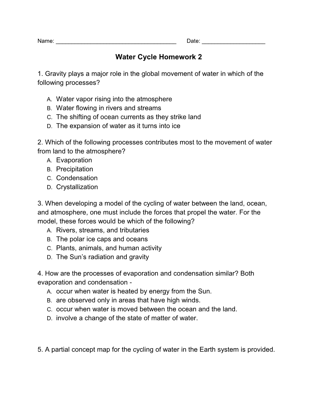 Water Cycle Homework 2