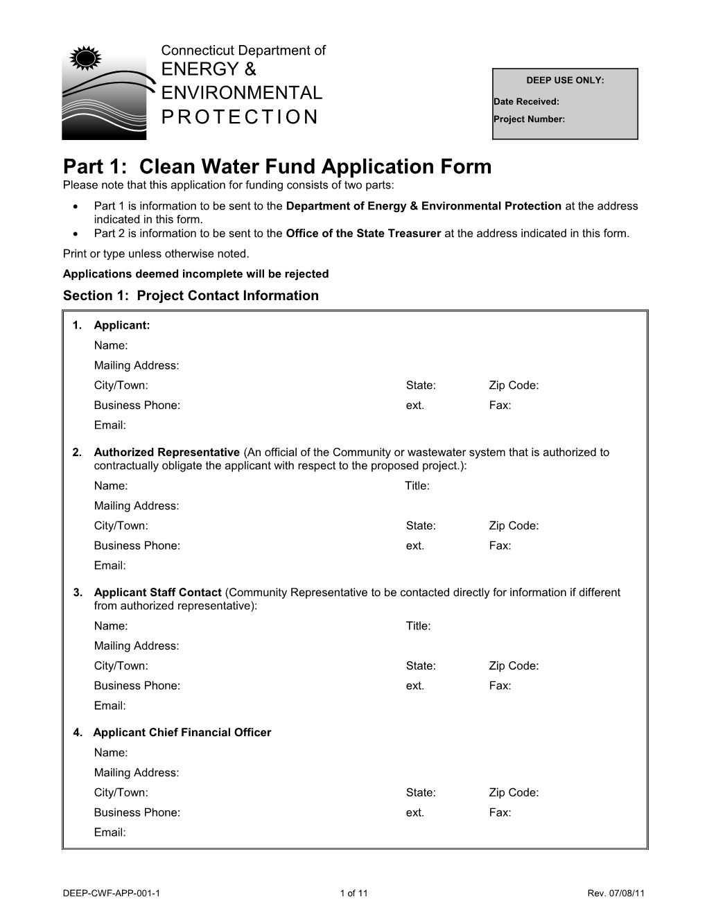 Clean Water Fund Application Form