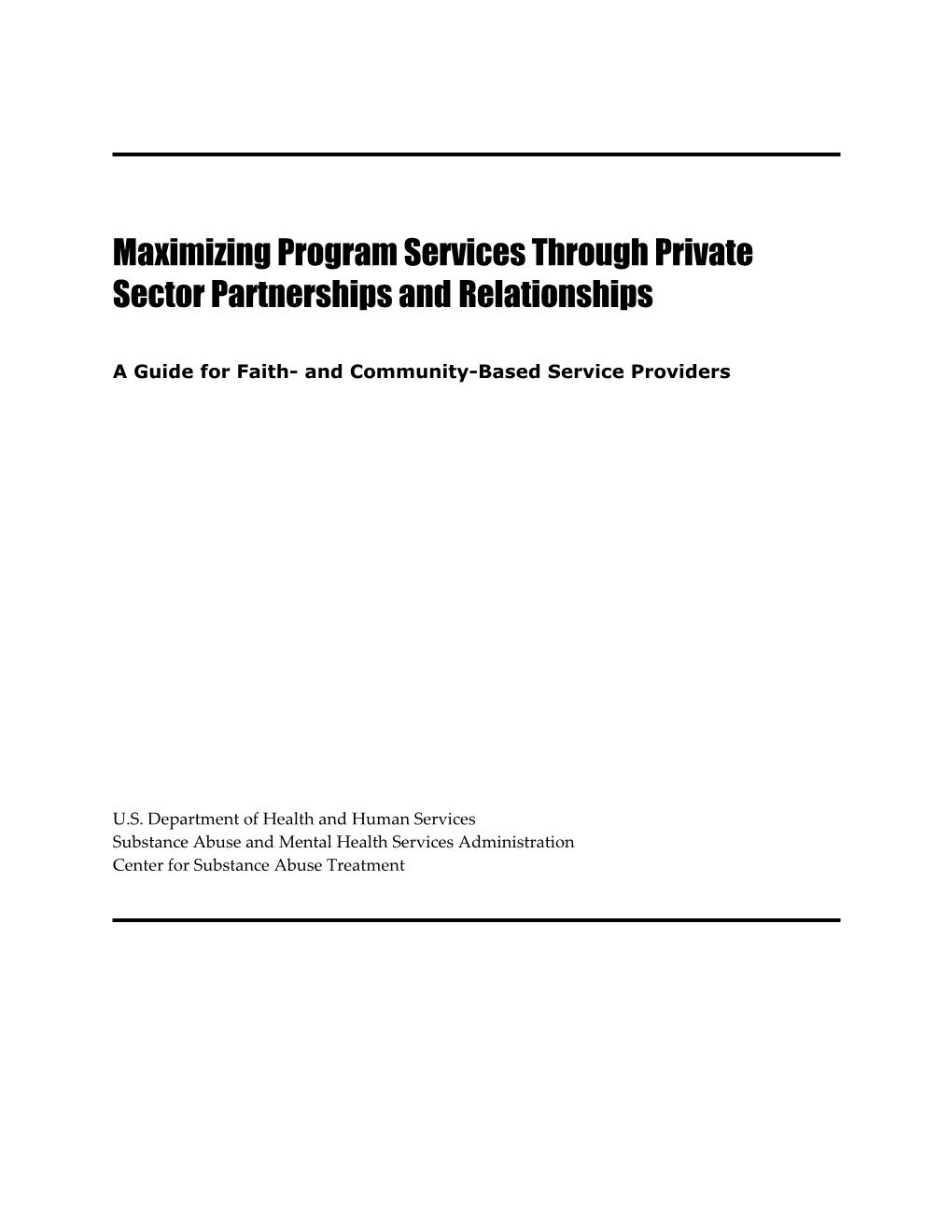 A Guide for Faith- and Community-Based Service Providers