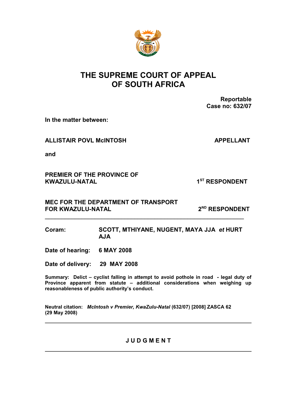 The Supreme Court of Appeal s12