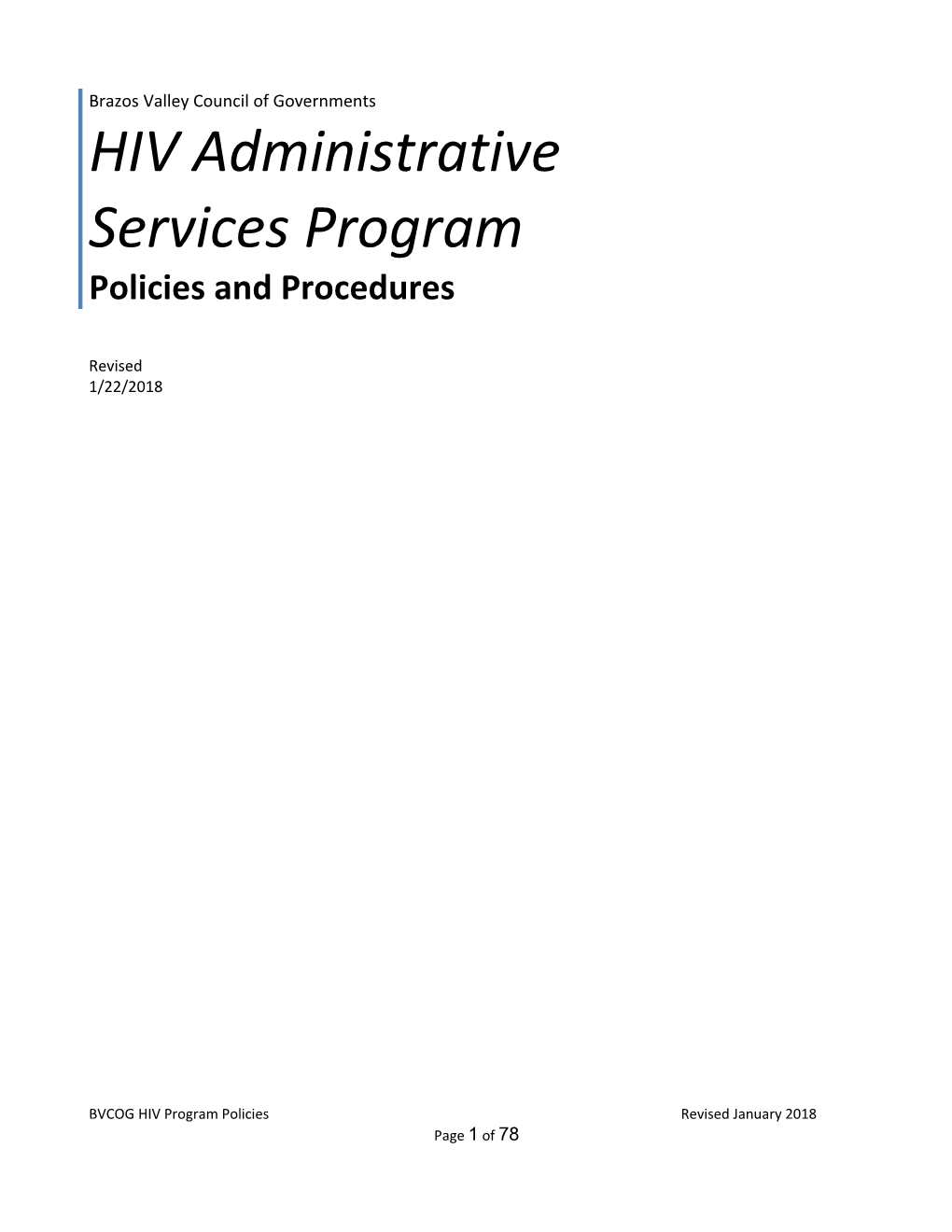 HIV Administrative Services Program