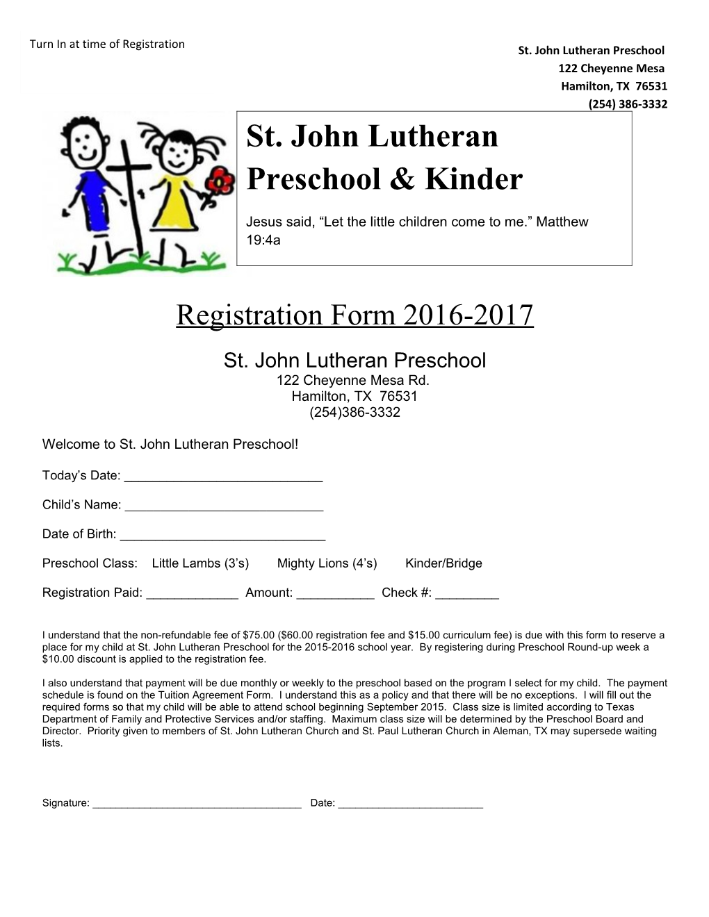 St. John Lutheran Preschool