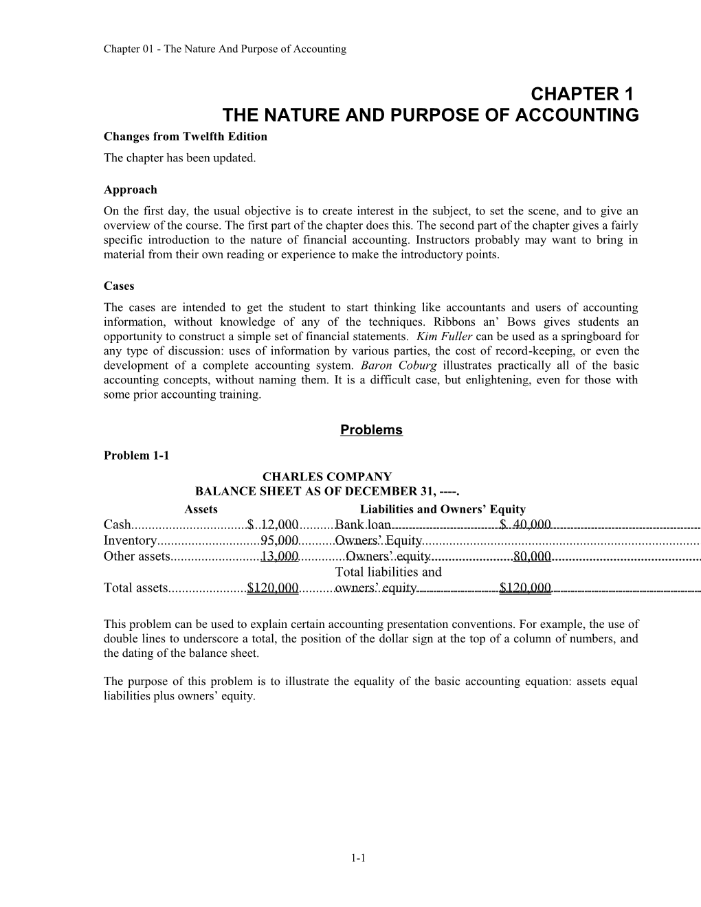 Chapter 01 - the Nature and Purpose of Accounting
